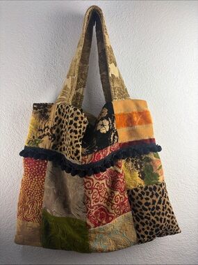 Patchouli Boho Patchwork Tote Bag in Multicolor
